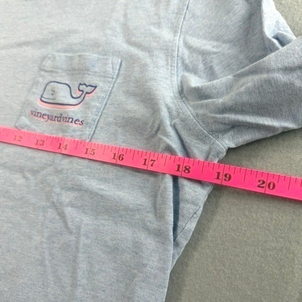 Vineyard Vines Blue Long Sleeve T-Shirt Women S Pocket Whale Logo - Picture 4 of 9